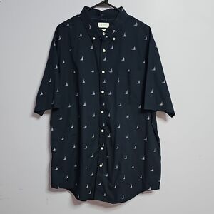 Nautica Blue Casual‎ Button Down Shirt with Nautical Print
